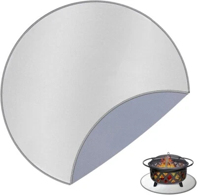 Huttoly Mat 35 inch Under Grill Mat Pad Protector For Wood Burning Fire Pit