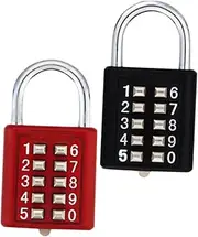 PACKOVE 2pcs Combination Padlock Anti-Theft Lock Code for Gym Lockers Suitcases Gates Fences Weatherproof Security for Outdoor Use