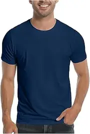 [Generic] T Shirts for Men Short Sleeve Moisture Wicking Tops Regular Fit Workout Casual Classic Plain Basic Shirts