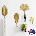 For Towel Clothes Wrought Iron Hook Hanging Storage Rack Leaf Shape Wall Hanger