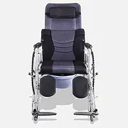 Portable Lightweight Transport Mobile Wheelchair Folding Lightweight Comfortable Transit Travel Full Semi Lying 6 Position Can Be Adjusted with Pull Out Commode,Gray