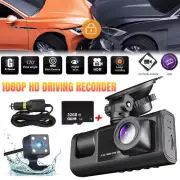 HD 1080P Car Dual Lens Dash Cam Front/Rear/Inside Video Recorder Camera G-sensor