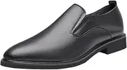 [QEEFXLQI] Leather Shoes for Men Spring and Summer Formal Leather Shoes Business Casual Men's Shoes Comfortable Soft Sole Single Shoes Soft Surface(43)