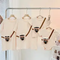 在飛比找ETMall東森購物網優惠-奶茶短袖T恤母女嬰兒親子裝