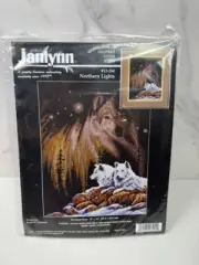 Janlynn "Northern Lights" Vintage Wolf Cross Stitch Kit New 11"x14" #13-244