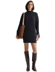 [Oxford] Tilda Knitted Wool Mini Dress in Charcoal