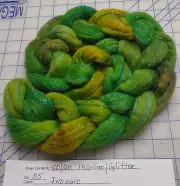 Merino Wool Glitz Combed Top Roving Spinning Handpainted Dyed Felt Froggie