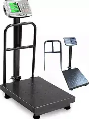 660Lb Floor Industrial Platform Scale with Removable Guardrail Digital Scale wit