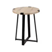 Criterion 450mm Oak Side Table with Black Frame