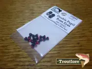 HARELINE DOUBLE PUPIL BRASS EYES BLACK & ORANGE SMALL - NEW FLY TYING MATERIALS