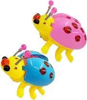 Hohopeti 2pcs Electric Ladybug for Interactive Music Light Educational Plaything Safe for Early Learning Fun Activities