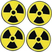 [Generic] 4pcs Nuclear Logo Badge Round Chemical Element Metal Brooch 4pcs (xz8357) Valentines Doilies Valentines with Class Clothes Pin Clothing Pin