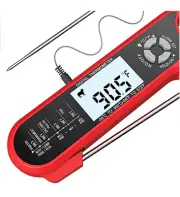 MOSONTH Kitchen Meat Thermometer Instant Read, 2 Probes Digital Thermometer 2in1