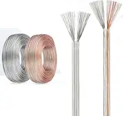 18/20/22/24/26/28 AWG Dual Parallel Tin-Plated Oxygen-Free Copper & Pure Copper - 100/200ft Flexible Low Voltage Cable for LED Lights - 300V 80°C UL Standard(Gold and Silver,100FT_24AWG)