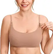 [MOMANDA] Women's Nursing Bras Ribbed Seamless Bralettes Support Sports Bra Wireless Maternity Breastfeeding Bra Sleep