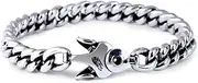 [BOSUGE] Personalized Bracelet， t Fashion Jewelry Rhodium Plated 925 Sterling Silver Chunky Curb Chain Bracelet for Men