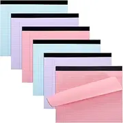 Jetec 6 Pcs Legal Pads 11 x 9.5 Inch College Ruled Notepad Colored Landscape Lined Paper Pastel Writing Pads 40 Sheets Per Book for College Student Classroom Office, Pink Blue and Purple