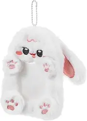 [AUTSUPPL] Fuzzy Plush Animal Keychain Card Holder Cute Rabbit Wallet for Women Soft Plush Coin Purse Present for Friends Family
