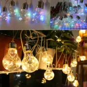 String Lights Solar Retro Ball Outdoor Garden LED Festoon Party Globe Bulb Lamp