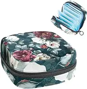 Period Bag,Sanitary Napkin Storage Bag,Vintage Peony Flower,Tampon Holder for Purse