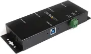 Mountable USB 3.0 Hub - Industrial - Rugged - Black Metal - Bus Powered - USB 3