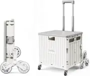 Foldable Shopping Trolley 65L Collapsible Utility Cart Folding Portable
