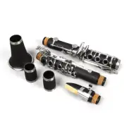 C key Advance Ebonite Wood Clarinet Two Barrels Nickel Plated Key with Case