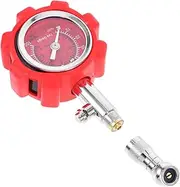 VINTORKY Metal Car Tire Pressure Gauge Portable Heavy Duty Air Pressure Monitor for Automotive Trucks Compact Design with Display for Accurate Readings Stylish Red Color