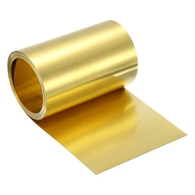 Brass Sheet Roll, 0.2 x 100 x 2500mm Metal Flashing Brass Foil Roll, Gold