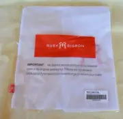 New Sealed Ruby Ribbon Mesh Lingerie Bag #0032 White w Pink Embroidered RR Logo