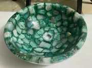 Green Agate Geode Round Vessel Bowl Sink, Bathroom Vanity Cyber Monday Sale