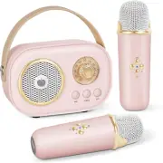 Mini Karaoke Machine for Kids&Adults,Portable Bluetooth Speaker with 2 Wireless