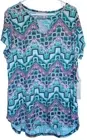 NWT Bobbie Brooks Plus Size Womens Top Size 2X Aztec Design Soft Stretchy Fabric