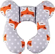 Baby Travel Pillow, Infant Head and Neck Support Pillow for Car Seat, for 0-4 Years Old Baby (Gray Fox)