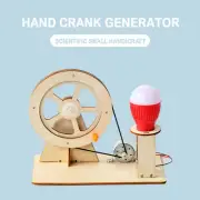 DIY Hand Crank Dynamo Model Wooden Science Experiment Physics Educational Toys