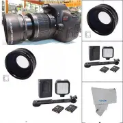 WIDE ANGLE + LED LIGHT FOR Canon Rebel EOS XTI 1200D T3 T3I T4 T5 T6 7D 6D 80D