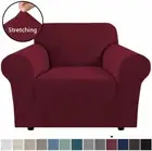 New Stretch Couch Lounge Covers SofaCovers Soft Thick 1,2,3,4 #Seater Burgundy