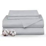 100% Egyptian Cotton Sheets Queen Size 1000 Thread Count 4 PC Light Grey Cott...