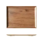Melamine Wood-Look Board with Lip 400x300mm Ryner Catering Timber Style Tray