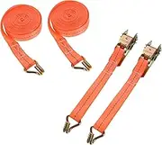 SHINEOFI 4pcs Ratchet Tie Down Straps Heavy Duty Cargo Binding Belt with Hooks for Securing Cargo for Trucks and Trailers