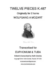 Mozart Euphonium & Tuba Duets originally for 2 horns K. 487 NEW great music!