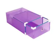 Shoes Organizer Stackable Dust-Proof Plastic Shoes Storage Bin for Home-Purple - Purple