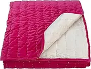 Ragged Rose Opal Velvet Bedspread, 100% Cotton, Fuchsia Pink, Super King