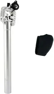 SR SUNTOUR SP12 NCX Suspension Seat Post with Protective Cover 31.6X400mm, Silver, VK2298