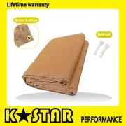 Dark Tan Canvas Tarp Tarpaulin 2mx4m Water Sun Proof Washable Boat Car Cover AU