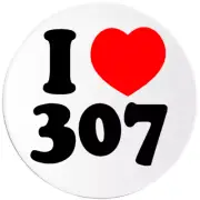 I Love 307 - 10 Pack Circle Stickers 3 Inch - Area Code Cheyenne Wyoming