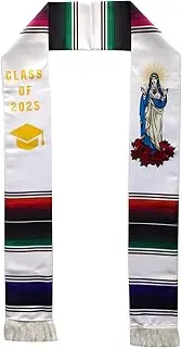 [ORNING] Mexican Graduation Stole Class of 2025 Sarapes Stole Elegant Mexican Scarf Celebrate Heritage estolas para graduación, Multi, One Size