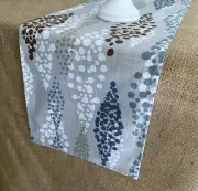 Vintage Table Runner Gray Tan Table Linens Table Centerpiece Dining Room Decor