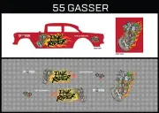 Hot Wheels (1/64),55 Gasser "Fink Rider 1" Waterslide,Printed White First,Decals