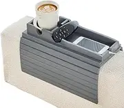 Sofa Armrest Table Tray with Cup Holder,Anti Falling Couch Drink Holder,Removable Couch Cup Holder,Sofa Drink Holder Sofa Armrest Tray,Can Place Drinks,Cups,Phones,Snacks,Cup,Remote C